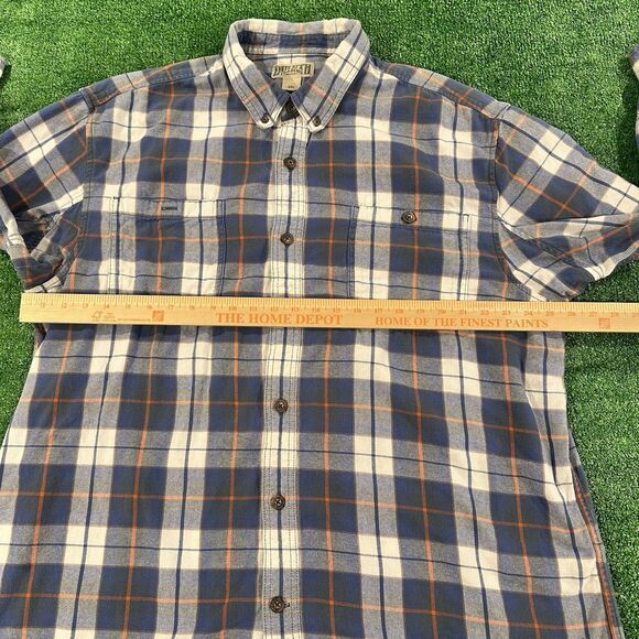 Duluth Trading Co Men's Flannel Shirt Blue Size 2XL Plaid Button Down Pockets - Picture 13 of 16